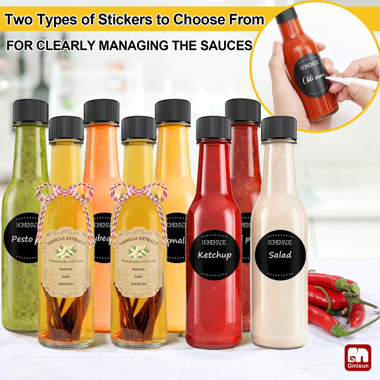 Amazon｜GMISUN ホットソースボトル 5オンス バニラエキスボトル 24個